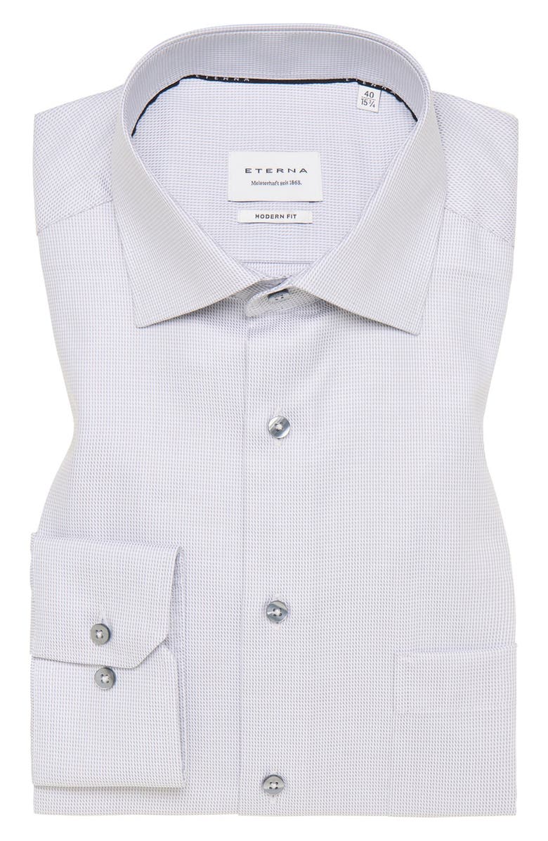 Eterna Modern Fit Structured Twill Dress Shirt, Alternate, color,