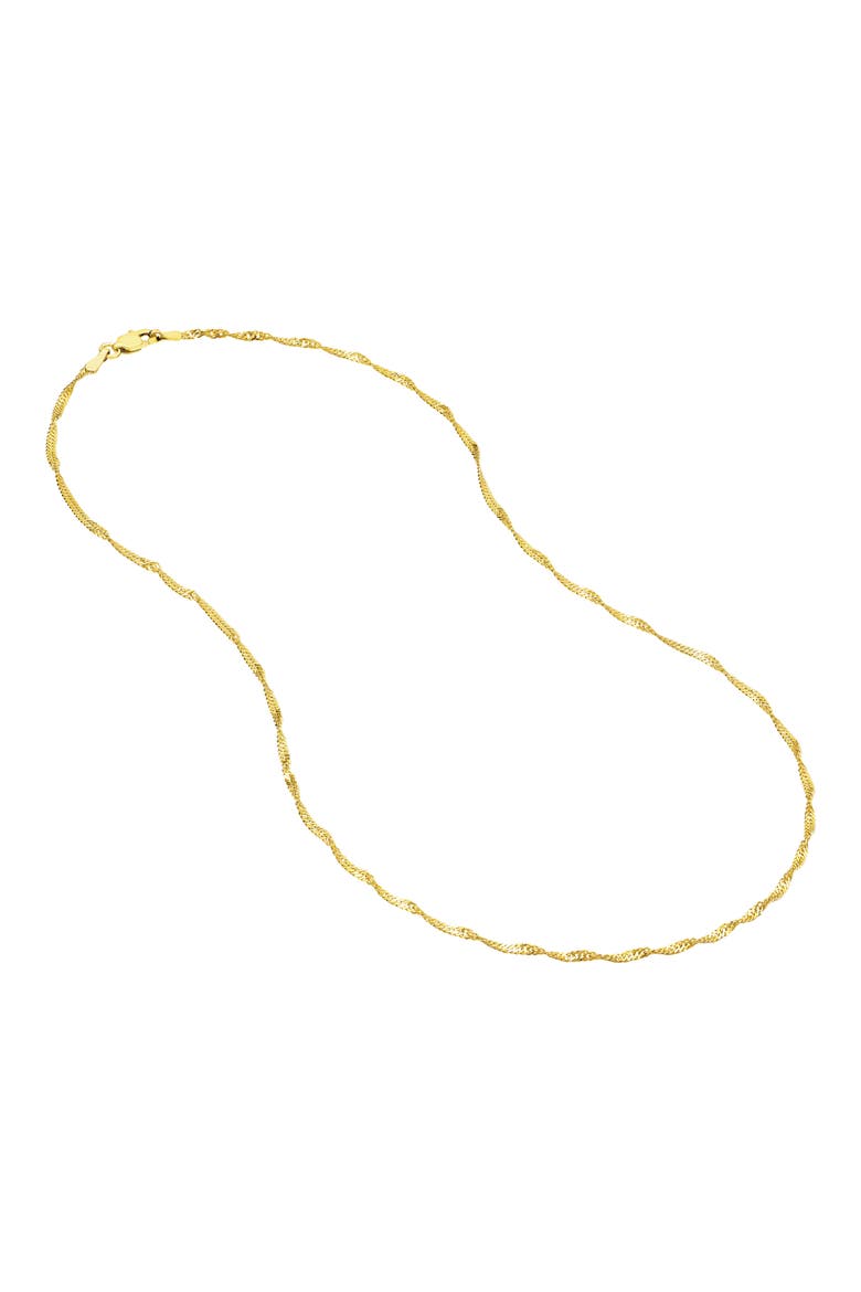 14K Yellow Gold Singapore Twist Chain Necklace, Alternate, color, YELLOW GOLD