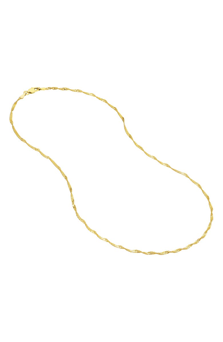 HAWLEY ST 14K Yellow Gold Singapore Twist Chain Necklace, Alternate, color,