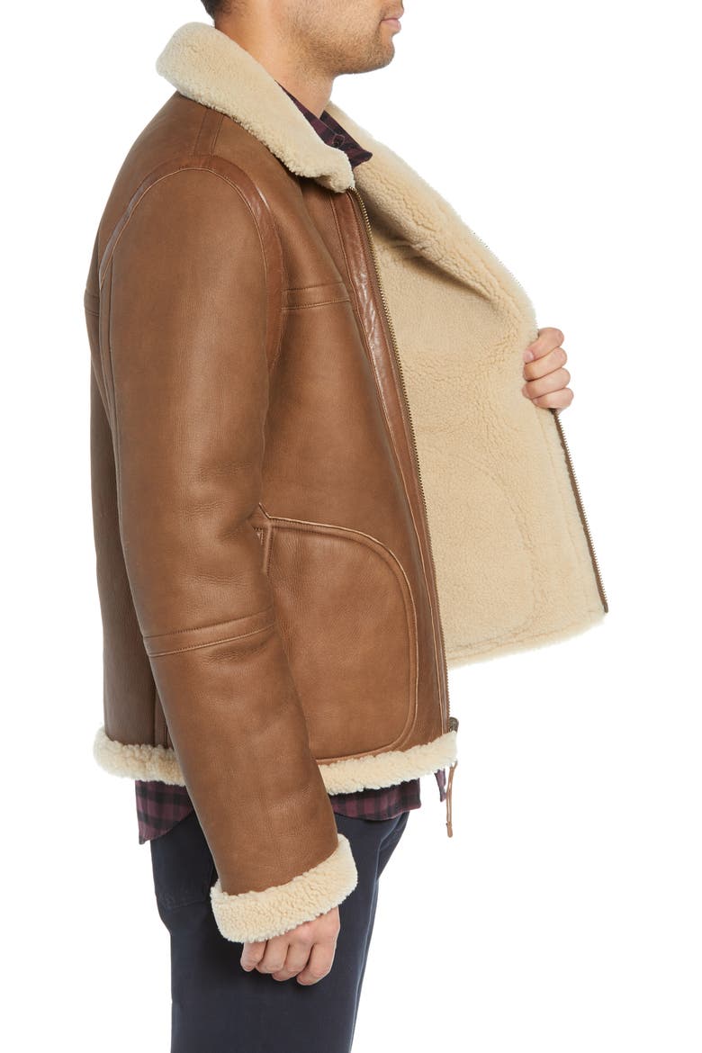 Reversible Genuine Shearling Jacket, Alternate, color, NATURAL