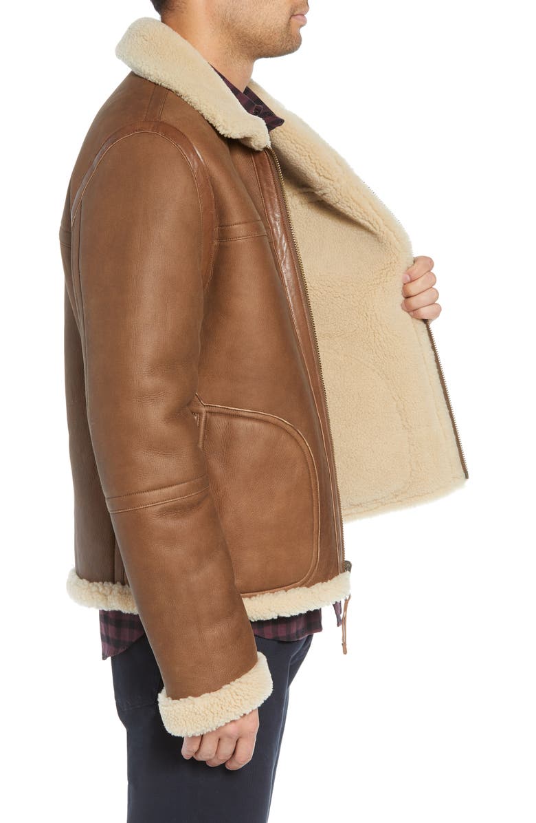 Vince Reversible Genuine Shearling Jacket, Alternate, color, 