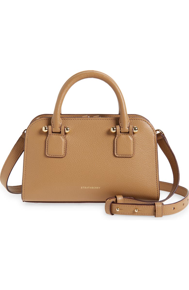 Strathberry Mini Georgia Leather Tote, Main, color, Caramel