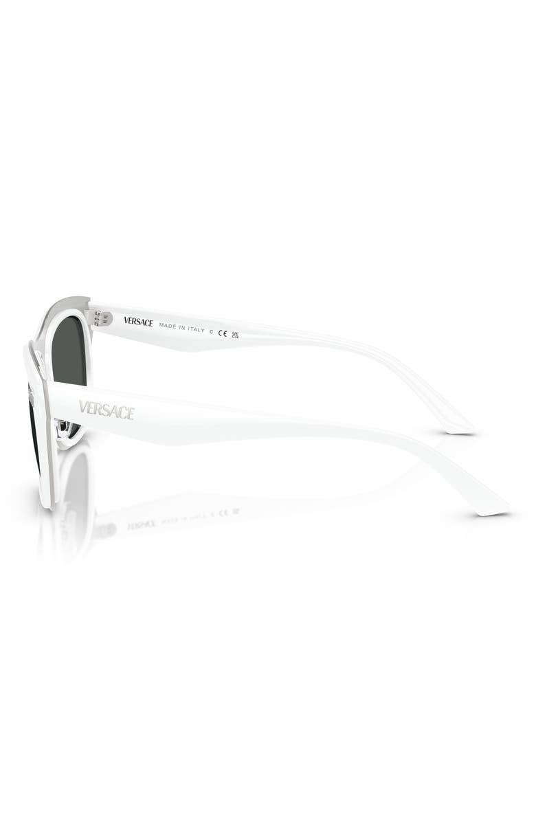 Versace 53mm Rectangular Sunglasses, Alternate, color, White