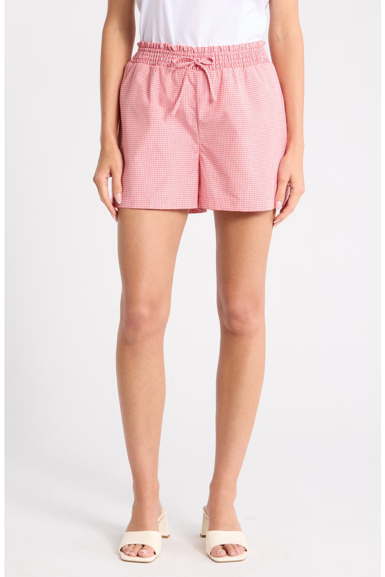 Gingham Matching Shorts, Main, color, RED