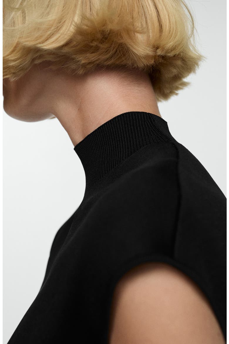 Perkins Mock Neck Sweater Dress, Alternate, color, BLACK