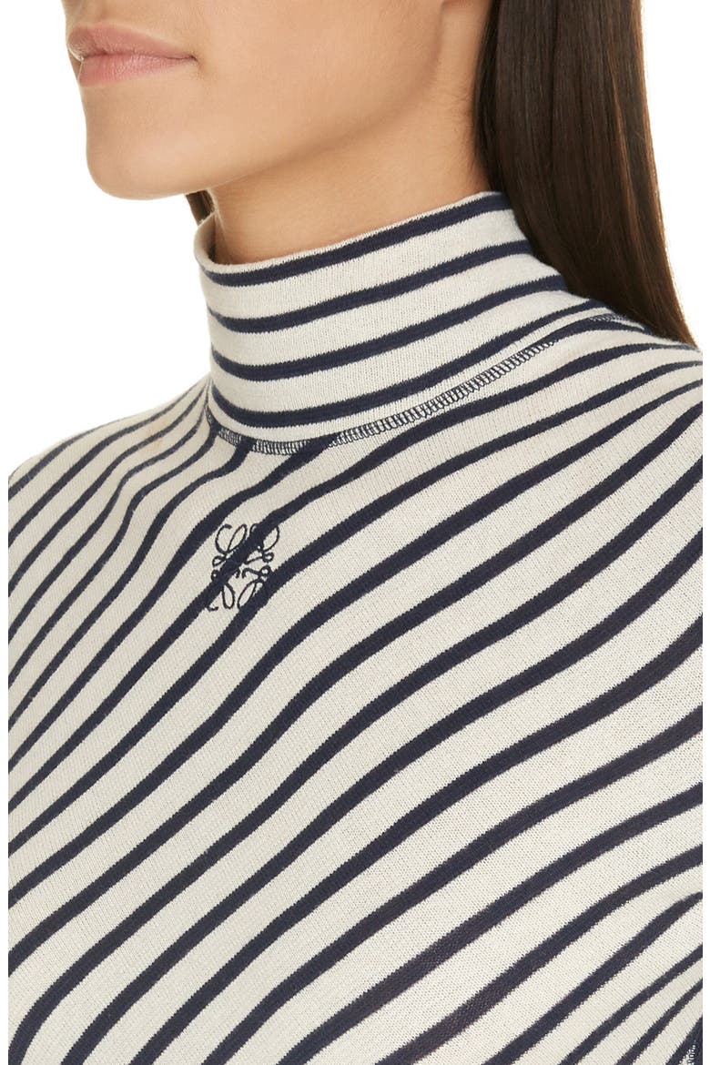 Stripe Long Sleeve Cotton Jersey Maxi Dress, Alternate, color, NAVY/ WHITE
