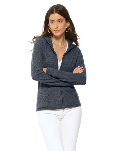 Pure Cashmere Double Zip Hoodie Sweater