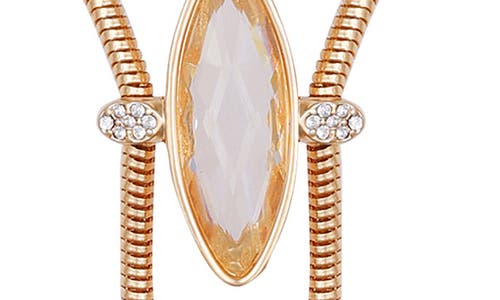 Vince Camuto Crystal Snake Chain Y-necklace In Clear/gold Tone