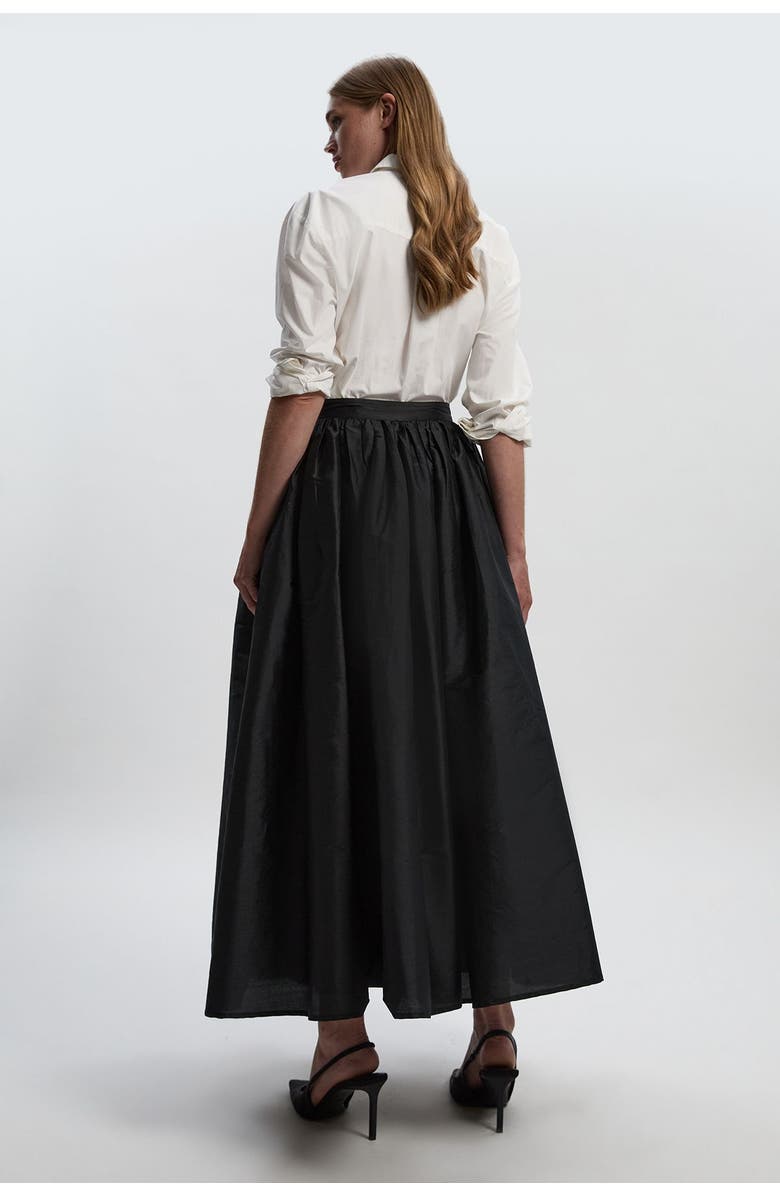 Karen Millen Taffeta Woven Maxi Skirt, Alternate, color, Black