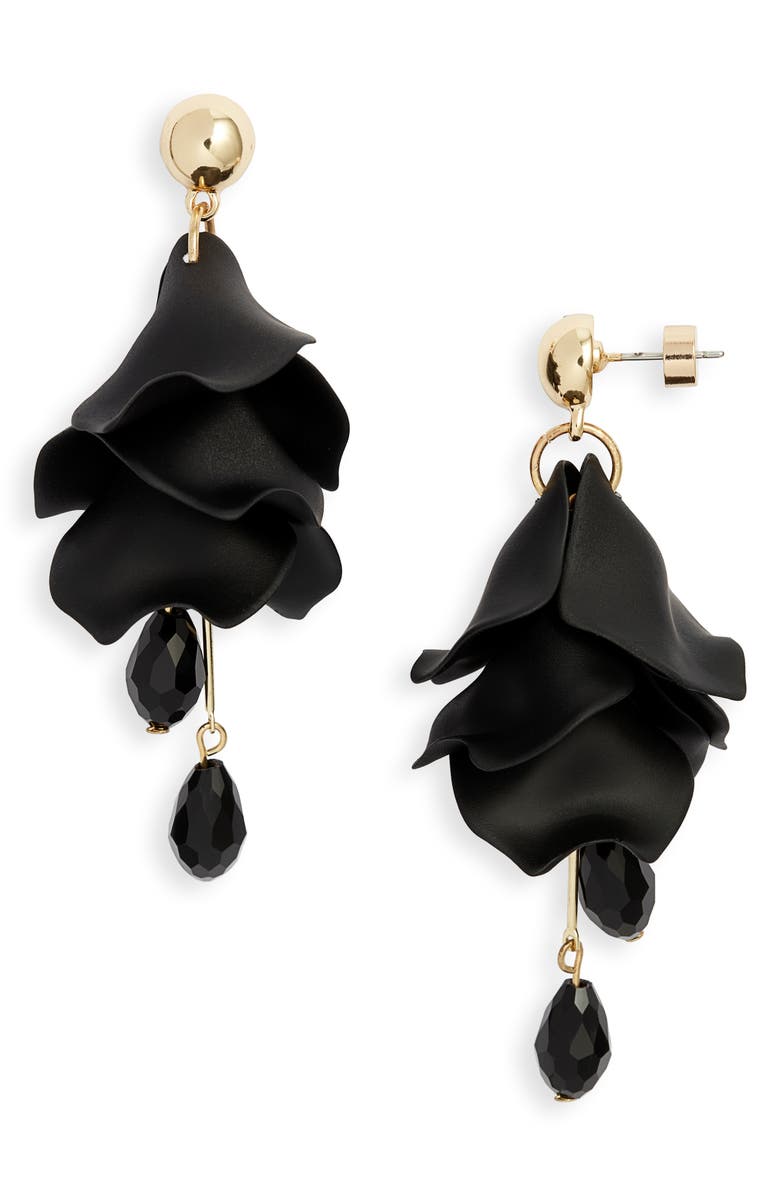 Nordstrom Petal Chandelier Drop Earrings, Main, color, Black- Gold