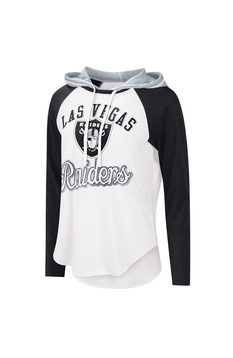 G-III 4HER BY CARL BANKS Women's G-III 4Her by Carl Banks White Las Vegas Raiders MVP Raglan Hoodie Long Sleeve T-Shirt, Alternate, color, 