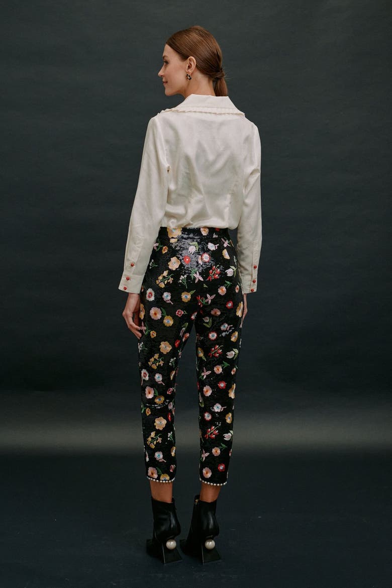 Derling Embroidered Trousers, Alternate, color, Black