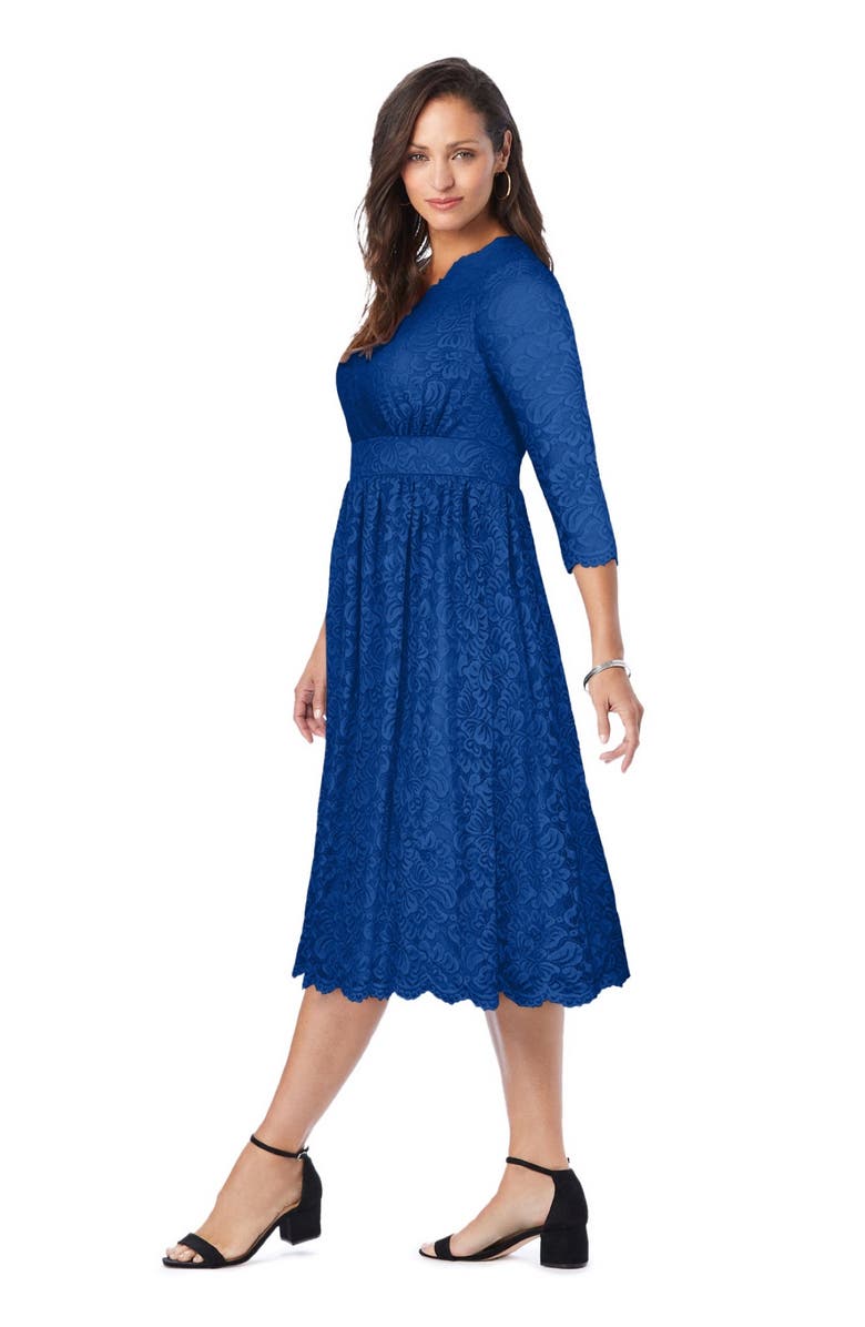 Jessica London Stretch Lace A-Line Dress, Alternate, color, 