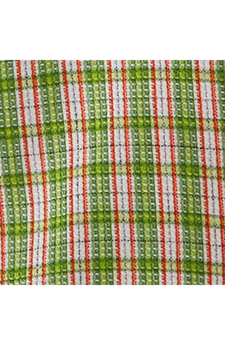 tag Set of 2 Growing On Me Mushroom Print Green Plaid Dishtowels, Alternate, color, Multicolored