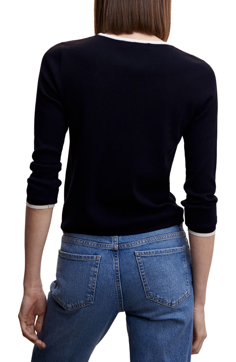 MANGO Tipped Crewneck Sweater, Alternate, color, 