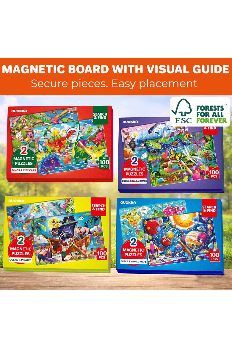 100 PCS Magnetic Kids Jigsaw Puzzle Book, Alternate, color, Bugs