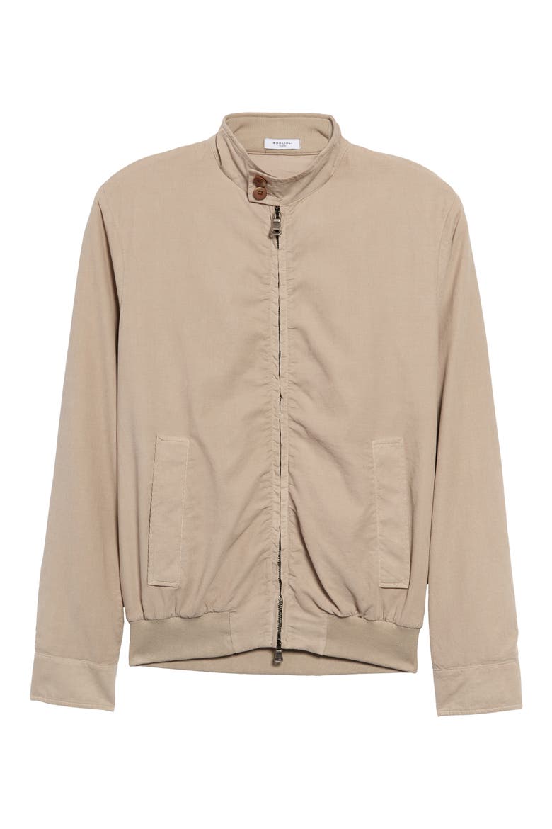 Trim Fit Micro Corduroy Bomber Jacket, Main, color, TAN