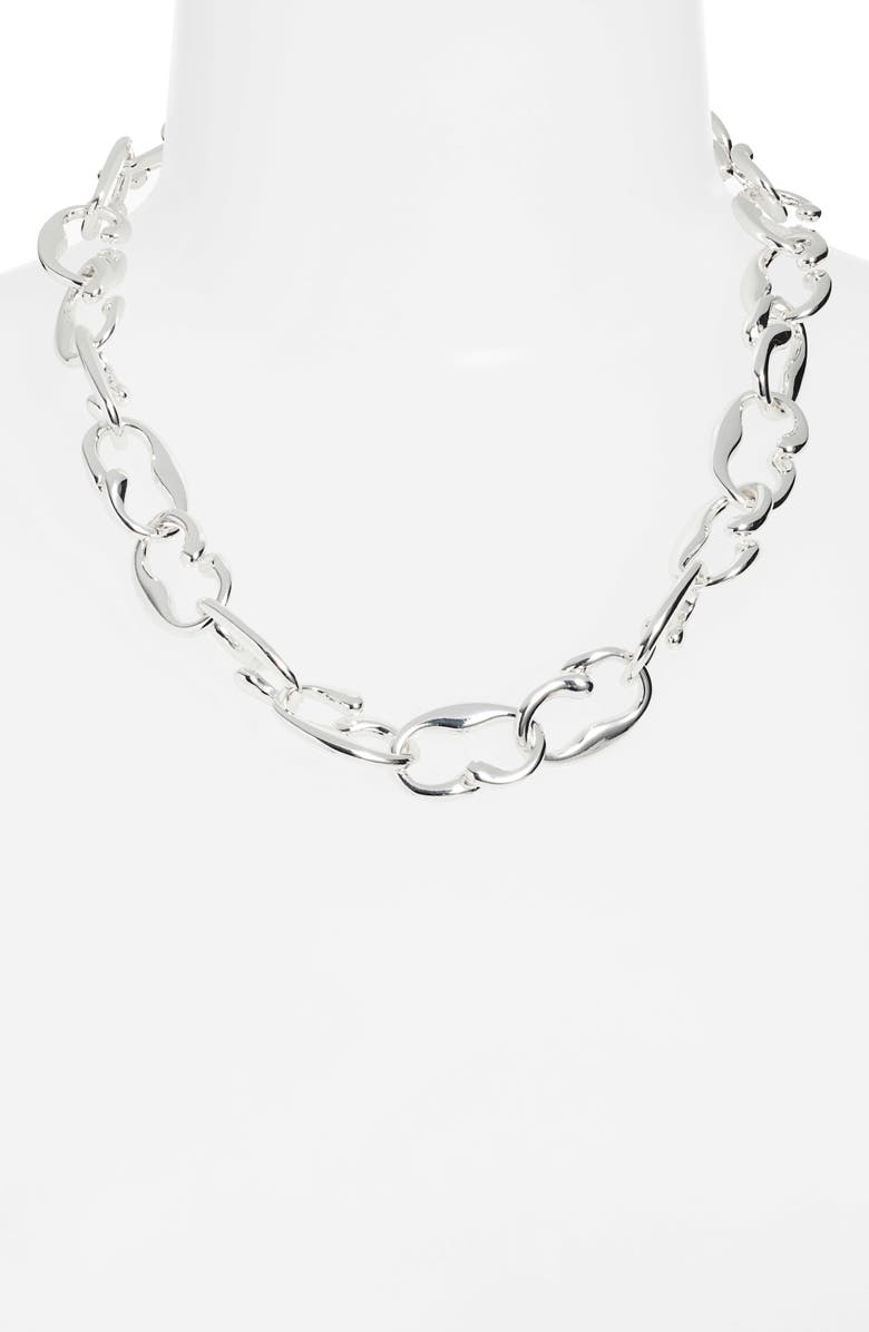 Nordstrom Teardrop Chain Necklace, Alternate, color, Silver