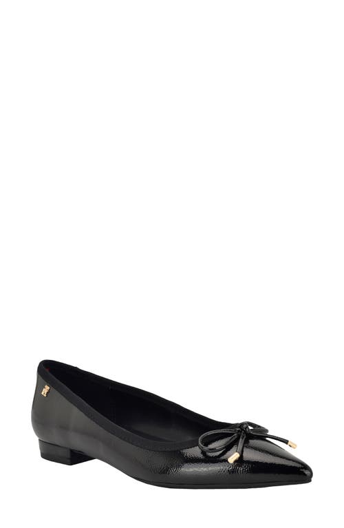 Tommy Hilfiger Kimio Pointed Toe Flat In Black