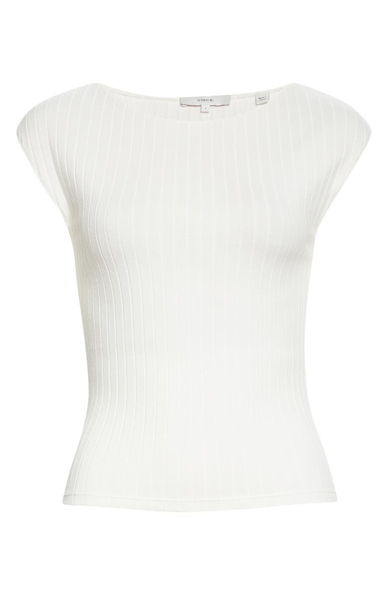 Vince Camuto Cap Sleeve Boat Neck Ribbed Top, Alternate, color, 