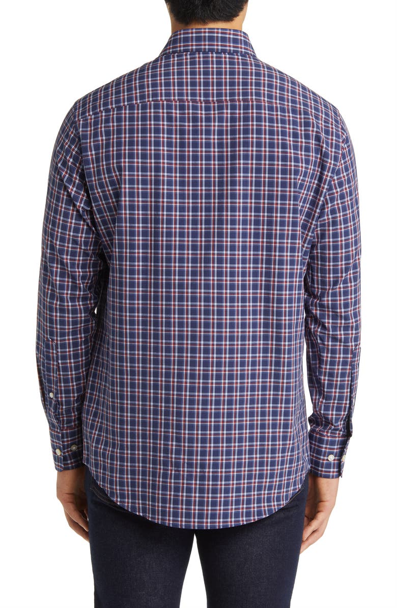 Peter Millar Sylvan Check Performance Poplin Button-Up Shirt, Alternate, color, 