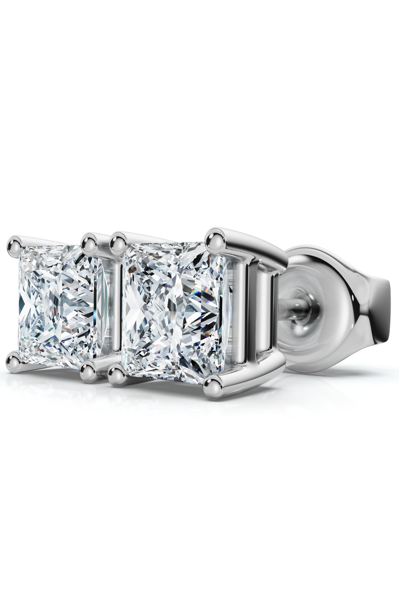 Bliss Diamond 1 - 4 Ct TW Princess Cut Diamond Studs in 14k Gold Earrings Lab Grown, Alternate, color, White Gold - 4Ct