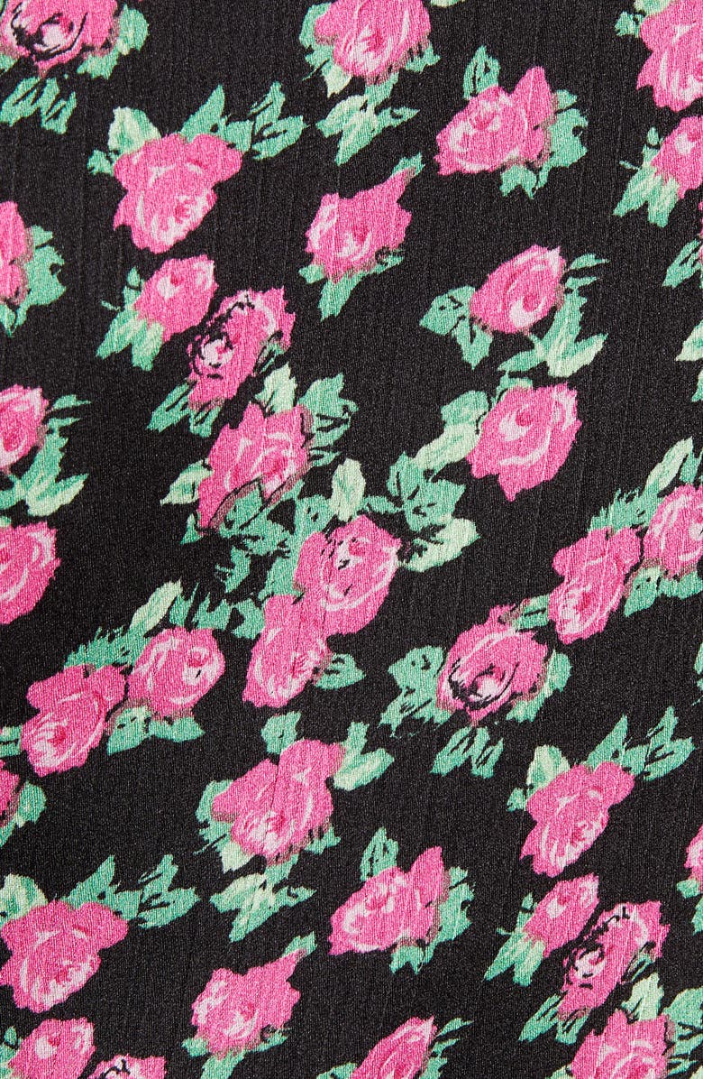 WAYF Wren Rose Print One-Shoulder Satin Blouse, Alternate, color, 