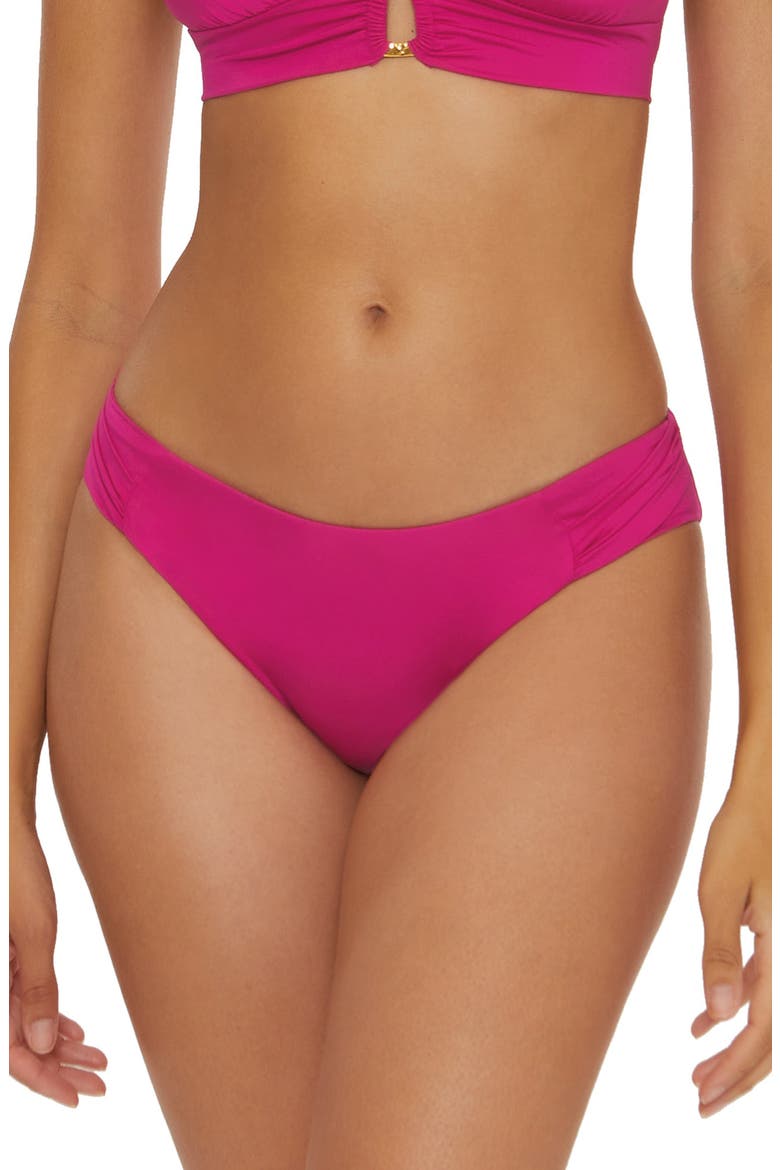 Monaco Side Tab Hipster Bikini Bottoms, Main, color, SANGRIA