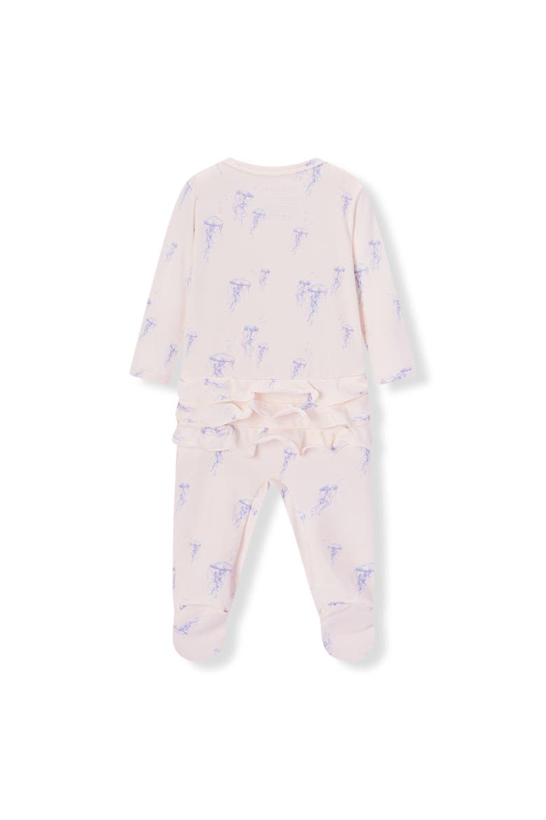 Cotton Stretch Ruffle Footed Romper, Alternate, color, Sunset Jellyfish