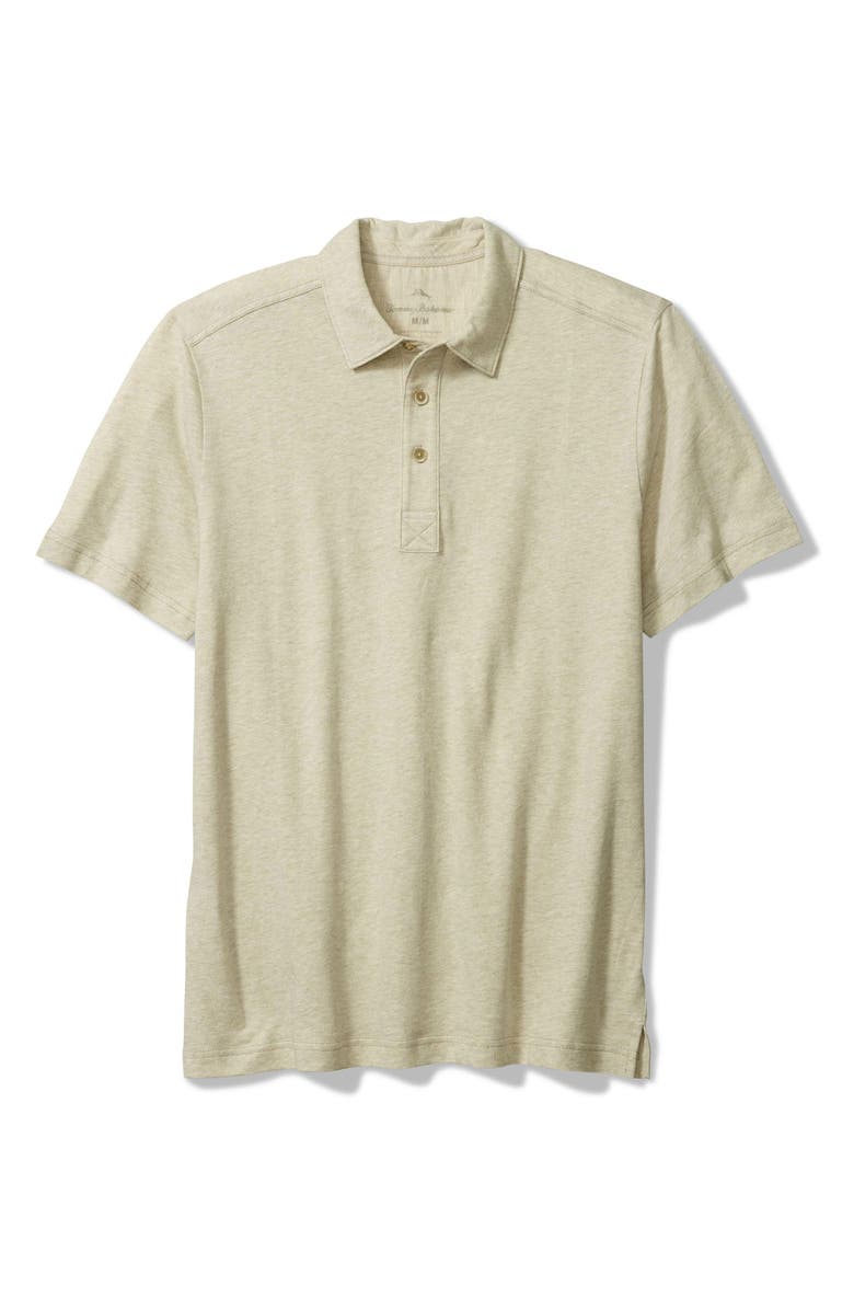 Tommy Bahama Laurito Beach Cotton Polo, Main, color, Khaki Heather