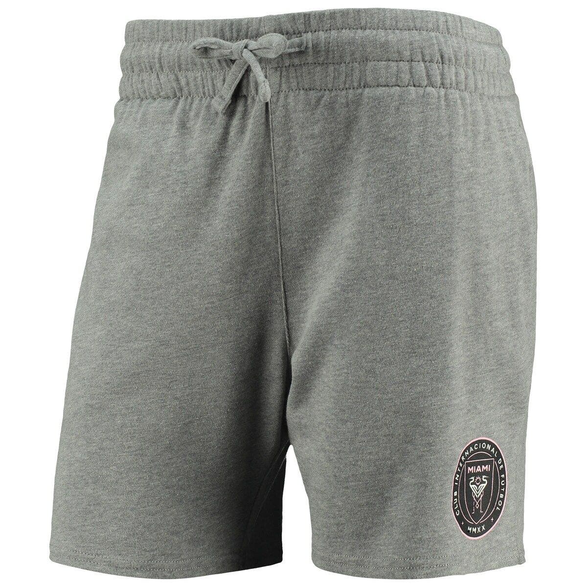 Women's Mitchell & Ness Heathered Gray Inter Miami CF Logo Shorts - image 2