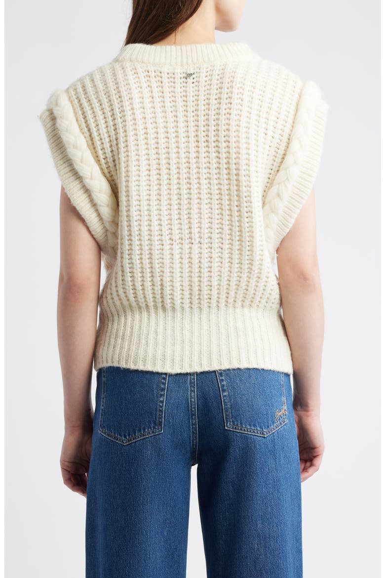Fastina Cable Stitch Sweater, Alternate, color, OPEN WHT