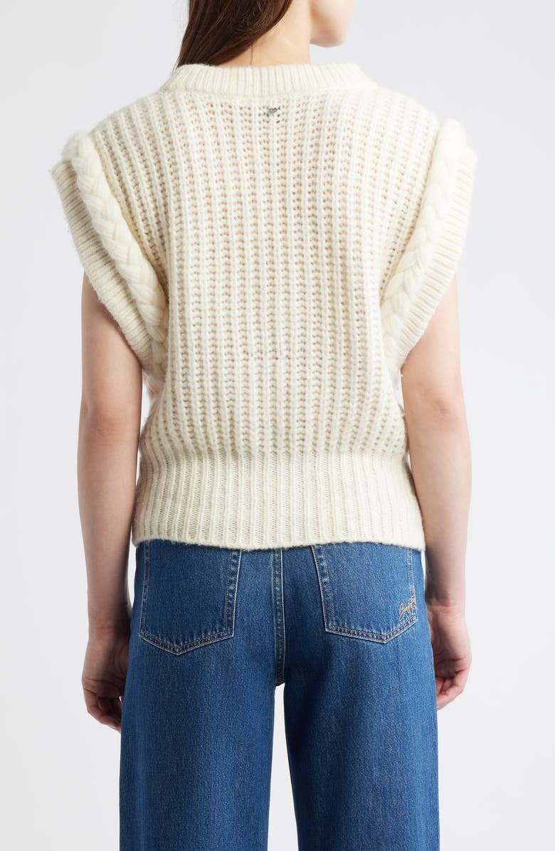 BOSS Orange Fastina Cable Stitch Sweater, Alternate, color, Open White