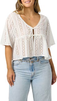 O'Neill Loni Eyelet Babydoll Top