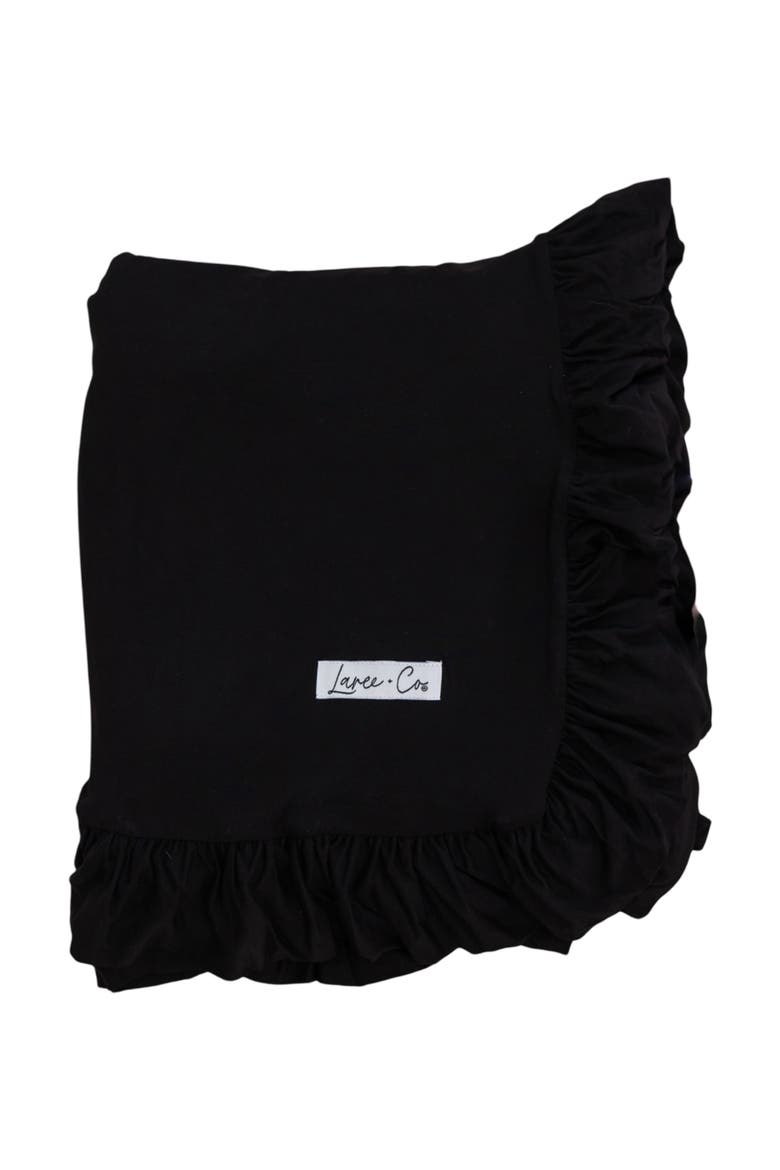 Allie Black Ruffle Toddler Blanket, Main, color, Black