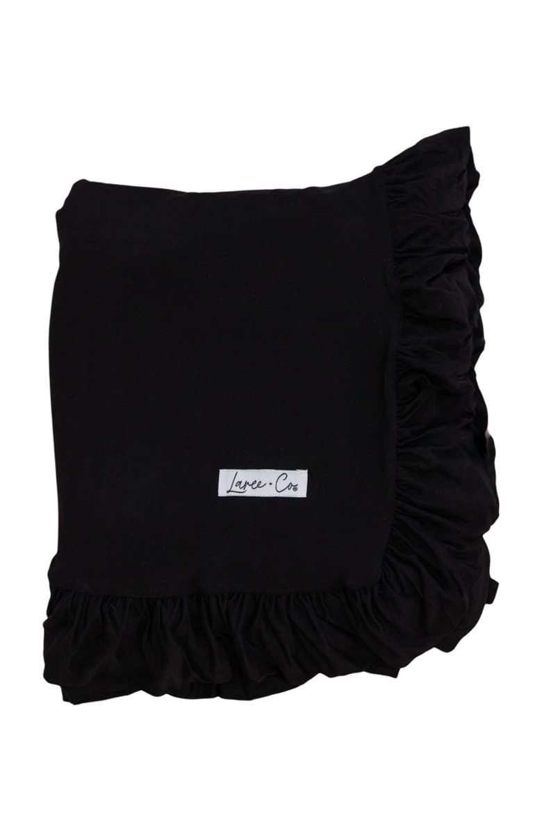 Laree + Co Allie Black Ruffle Toddler Blanket, Main, color, Black