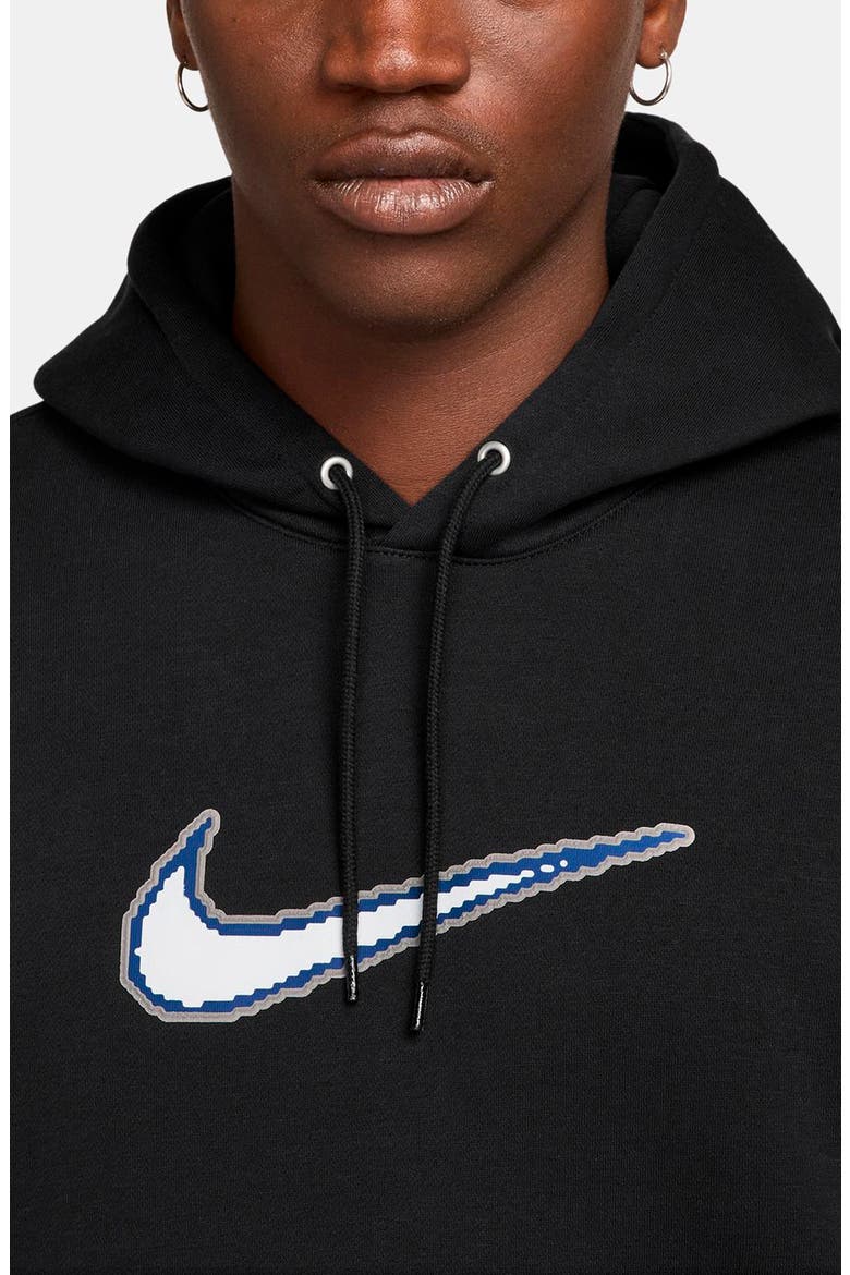 Club Fleece Hoodie, Alternate, color, BLACK