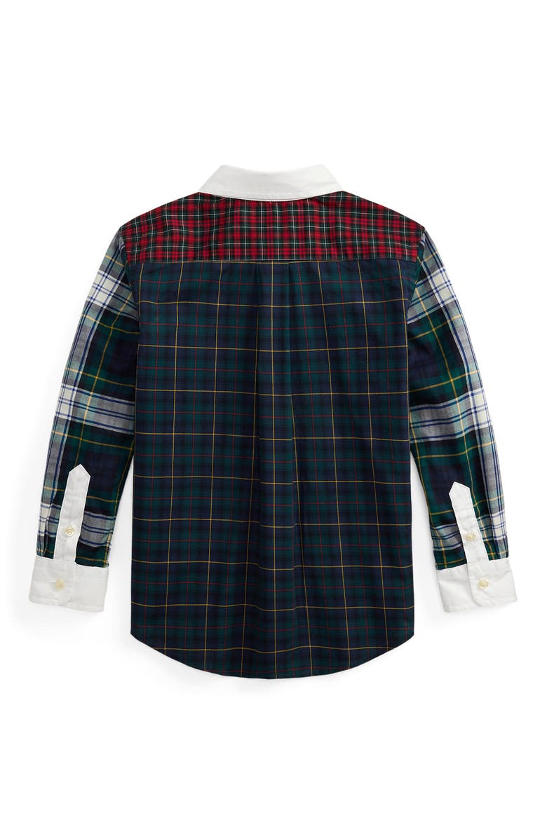 Long Sleeve Plaid Cotton Poplin Fun Shirt, Alternate, color, BLUE MULTI