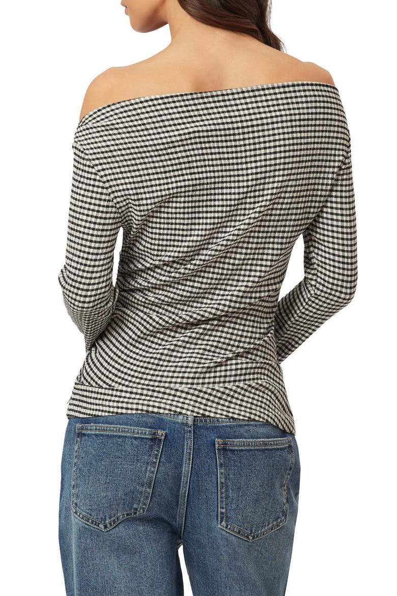 Gingham Seersucker Top, Alternate, color, METEORITE