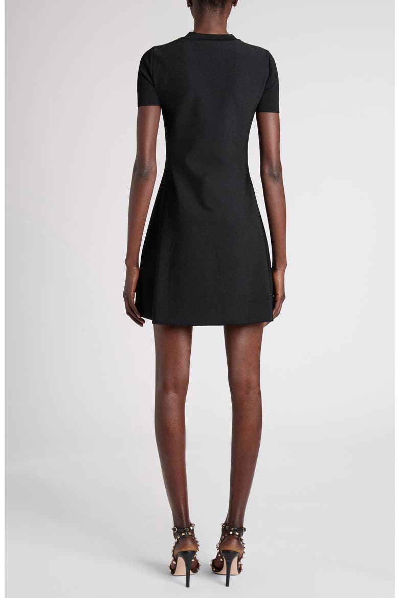 Rhinestone Embellished Fit & Flare Mini Sweater Dress, Alternate, color, BLACK