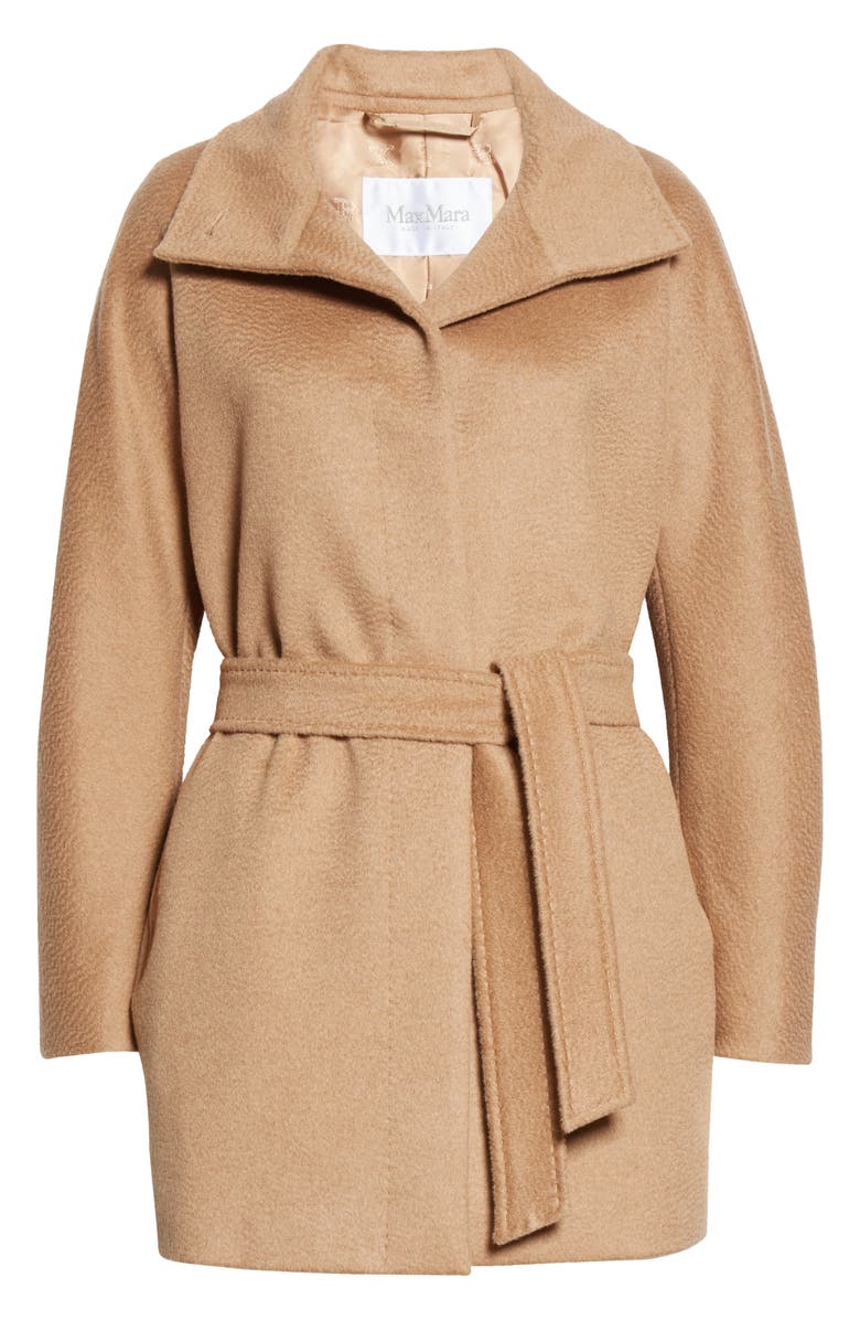 Max Mara Oliato Camel Hair Belted Coat, Alternate, color,