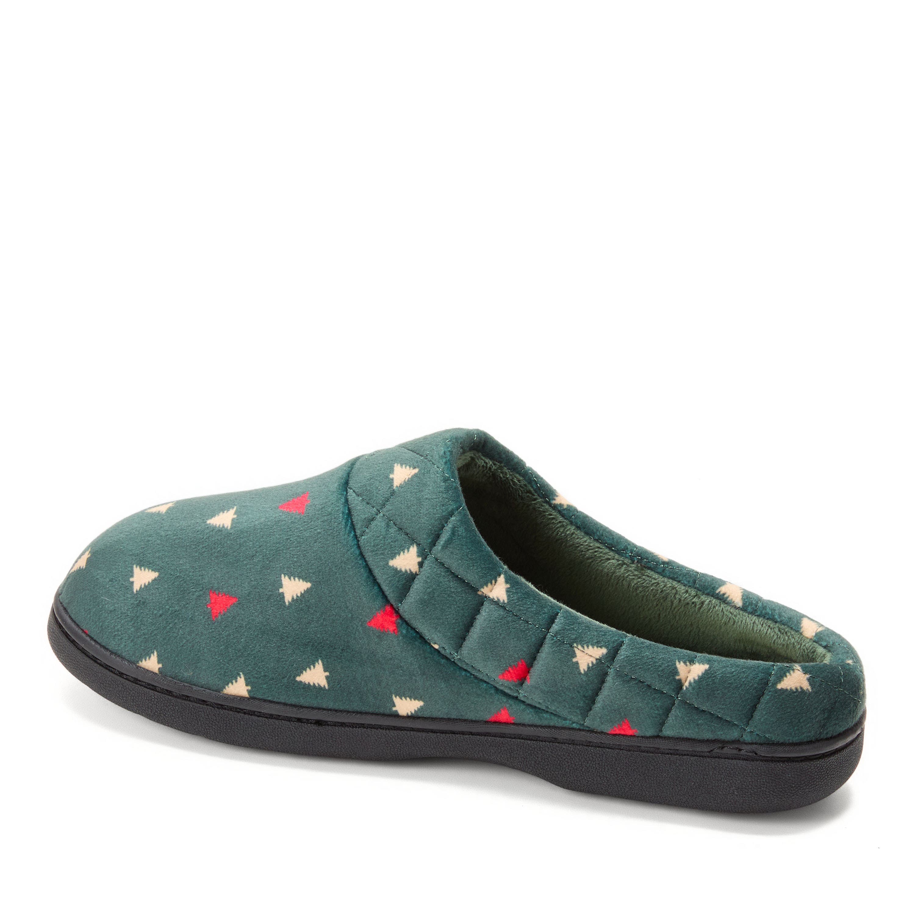 Darcy Quilted Cuff Velour Clog Slipper, Alternate, color, FOREST