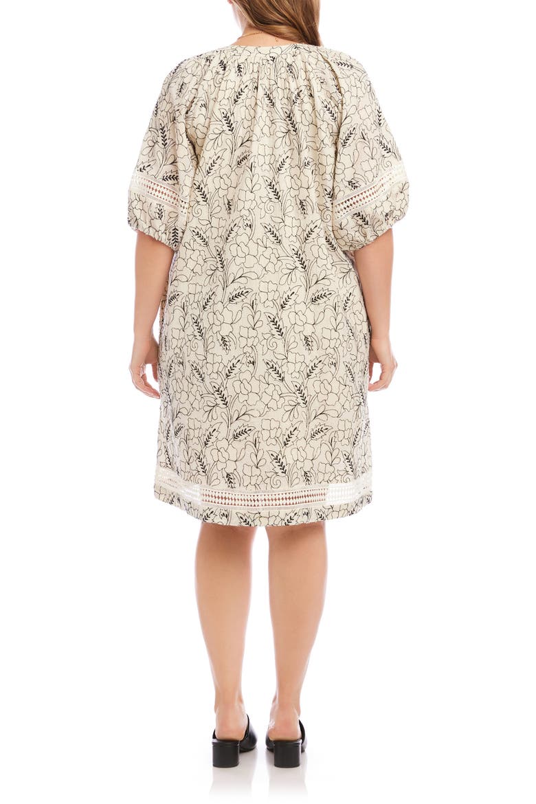 Floral Embroidered Tassel Cotton Dress, Alternate, color, CREAM