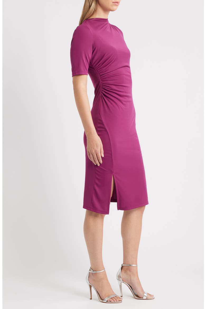 Ruched Body-Con Dress, Alternate, color, MULBERRY WINE