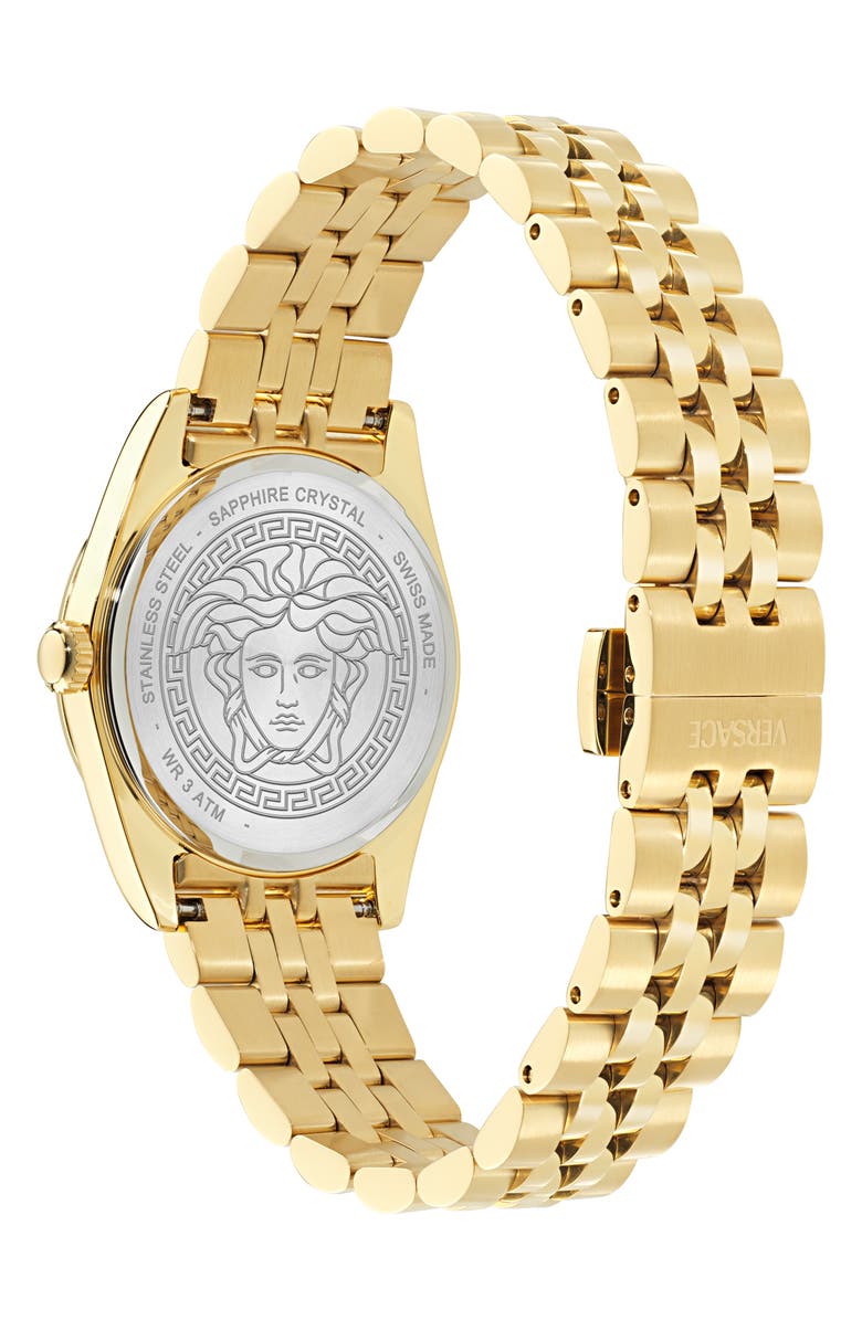 Versace Millenyium Mother-of-Pearl Bracelet Watch, 32mm, Alternate, color, Ip Yellow Gold