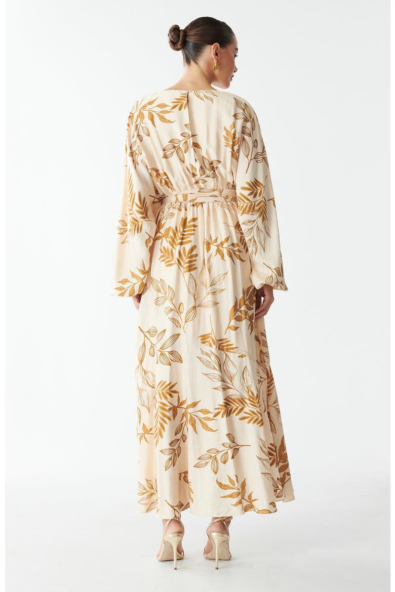 Julia Midi Dress, Alternate, color, Golden Palms