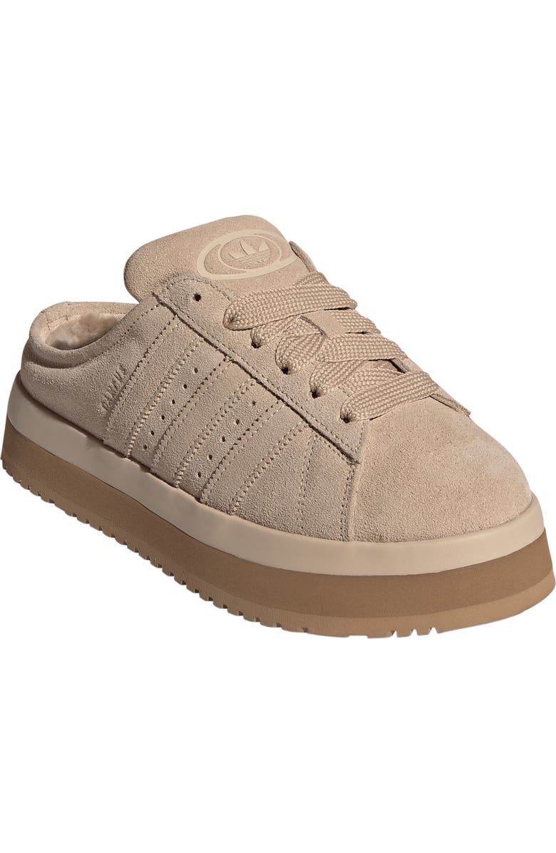 adidas Campus 00s Winter Low Sneaker Mule, Main, color, Magic Beige/ Magic Beige/ Gum