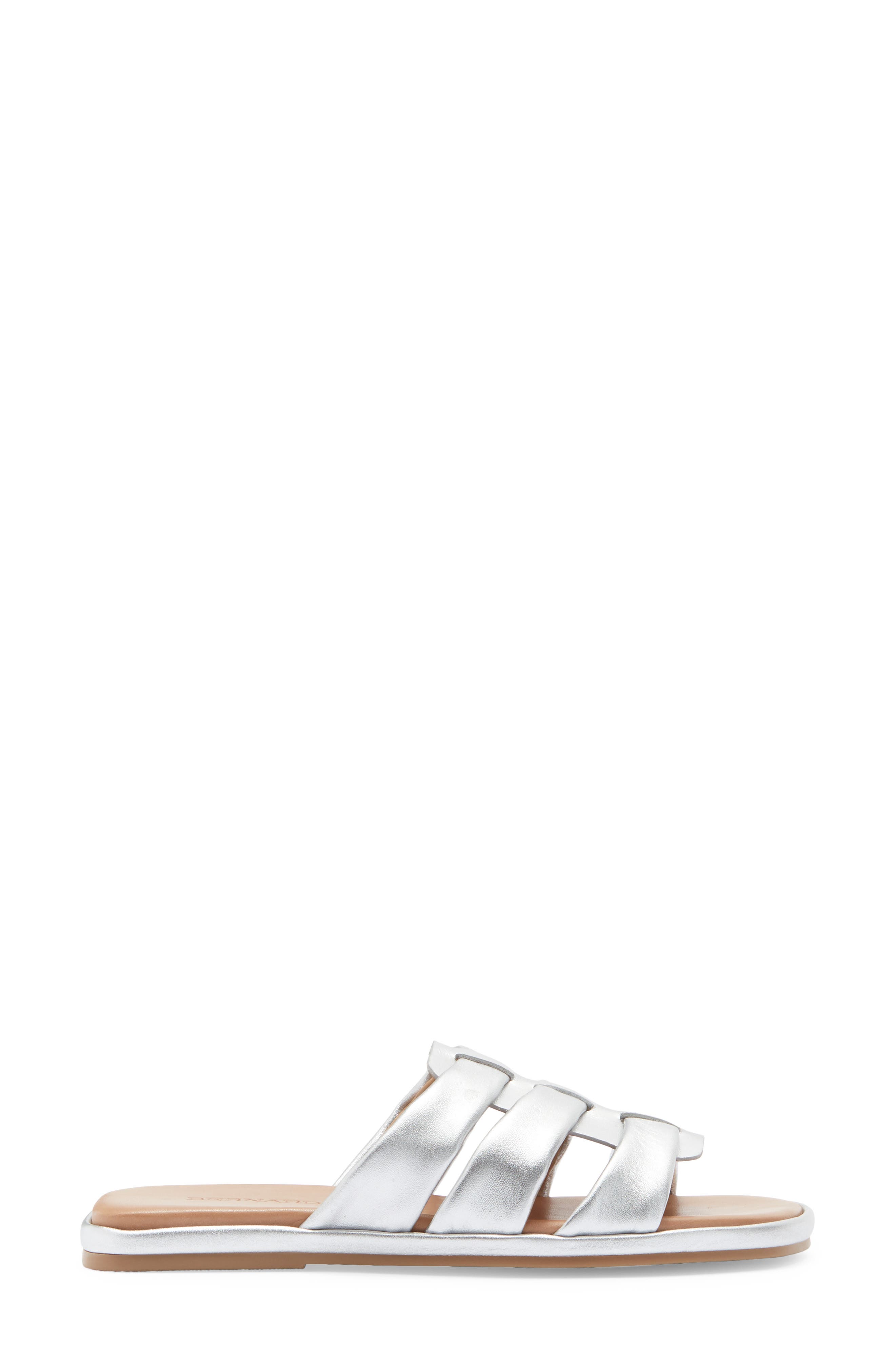 Bernardo Tamer Slide Sandal, Alternate, color, Silver Metallic Glove Leather