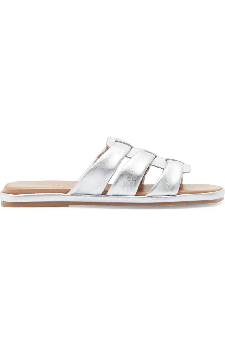 Bernardo Tamer Slide Sandal, Alternate, color, Silver Metallic Glove Leather