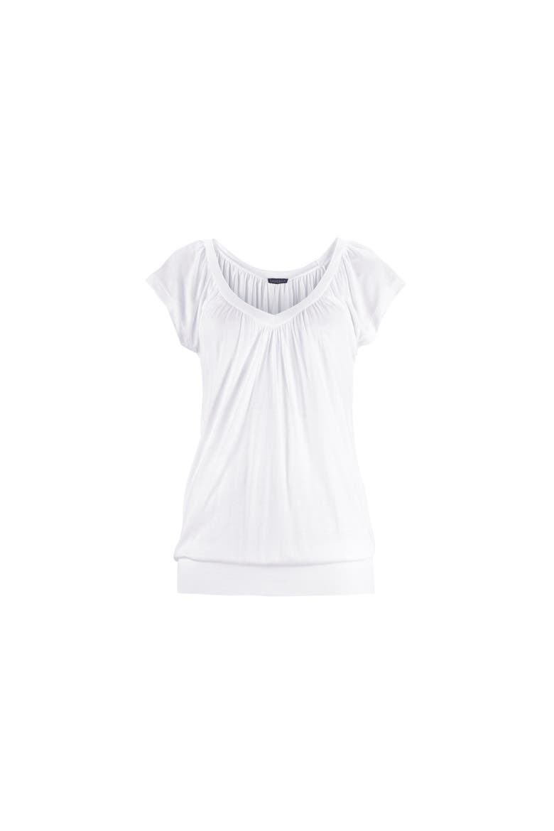Casual V-Neck Top, Alternate, color, White